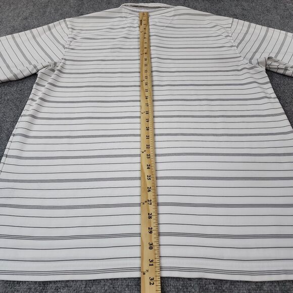 Straight Down Polo Shirt Mens XL White Striped Performance The Farms Golf Club - Picture 6 of 16